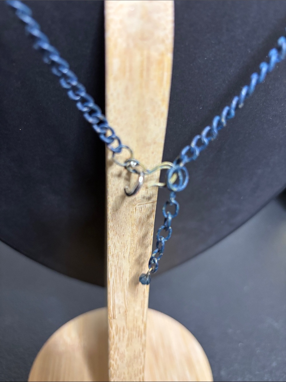 Brutalist Metal Blue Layered Geometric Pendant Necklace - Unbranded - Picture 4 of 7